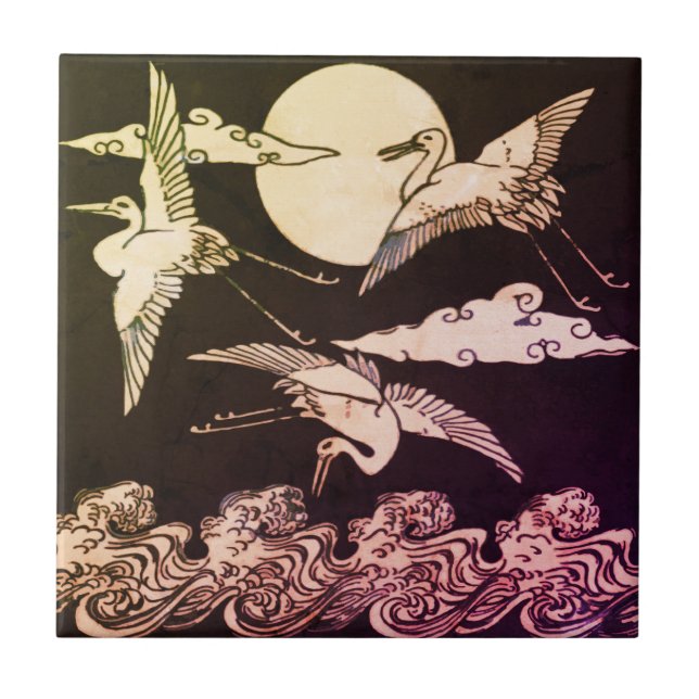 Azulejo Mosaico de grullas voladoras - Christopher Dresser (Frente)