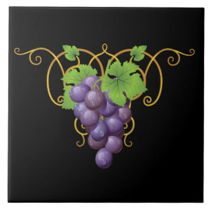Azulejo Mosaico de impresión de uvas