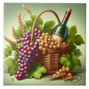 Azulejo Mosaico de impresión de uvas