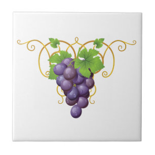 Azulejo Mosaico de impresión de uvas