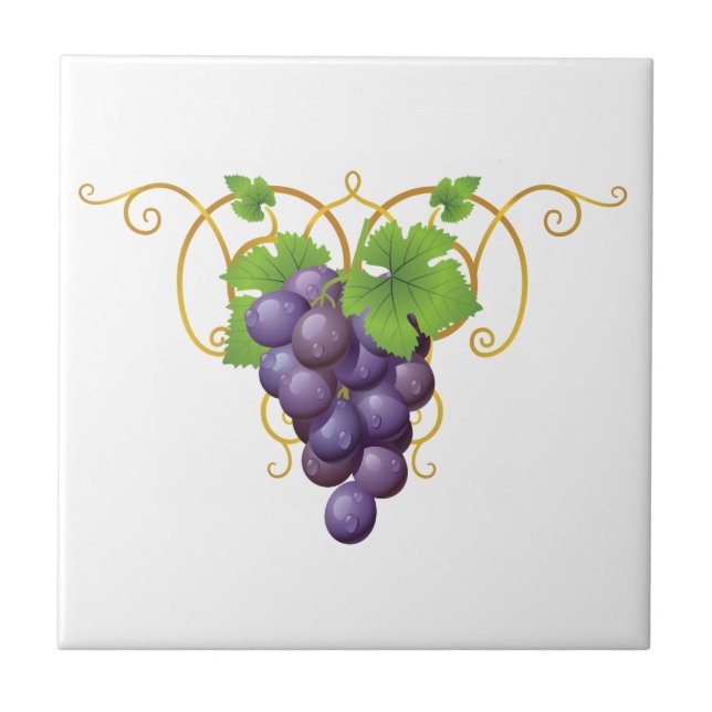 Azulejo Mosaico de impresión de uvas (Frente)