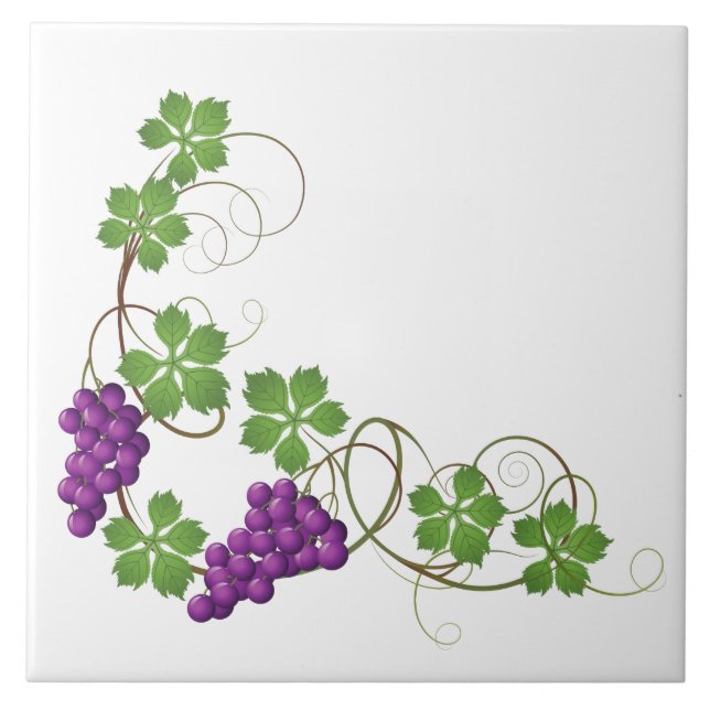 Azulejo Mosaico de impresión de uvas (Frente)