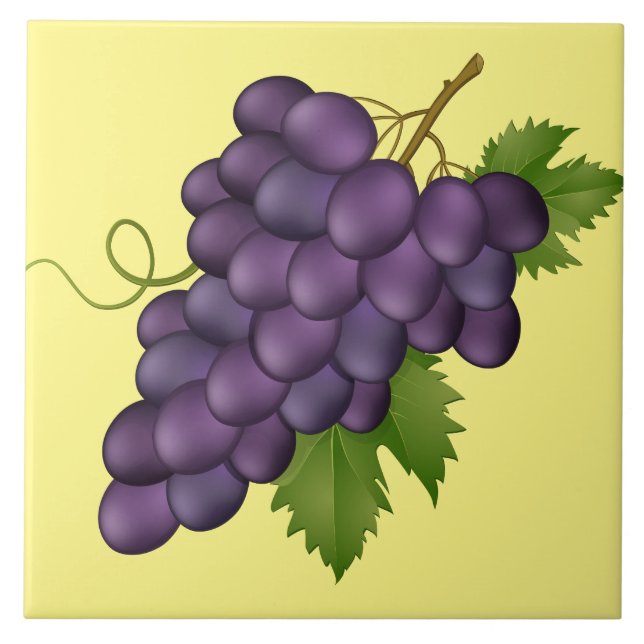 Azulejo Mosaico de impresión de uvas (Frente)