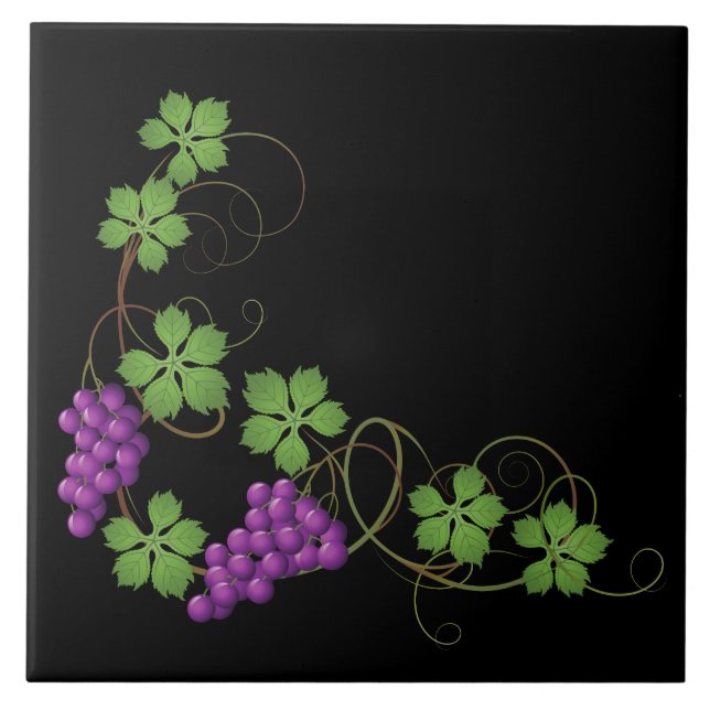 Azulejo Mosaico de impresión de uvas (Frente)