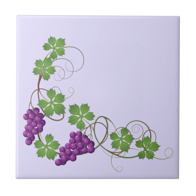 Azulejo Mosaico de impresión de uvas (Frente)