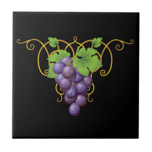 Azulejo Mosaico de impresión de uvas