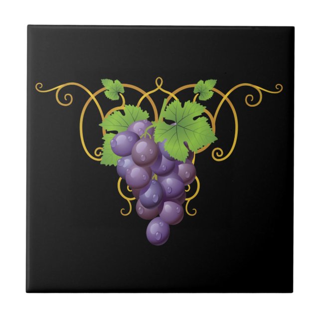 Azulejo Mosaico de impresión de uvas (Frente)