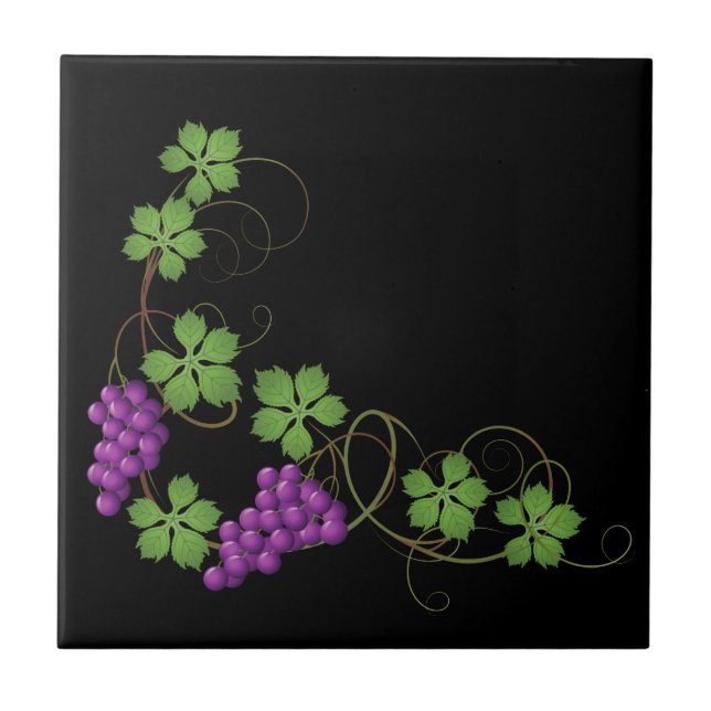 Azulejo Mosaico de impresión de uvas (Frente)