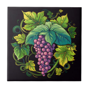 Azulejo Mosaico de impresión de uvas