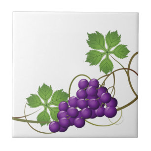 Azulejo Mosaico de impresión de uvas