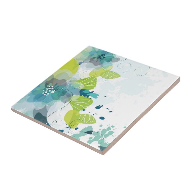 Azulejo Mosaico de impresión floral (Lado)