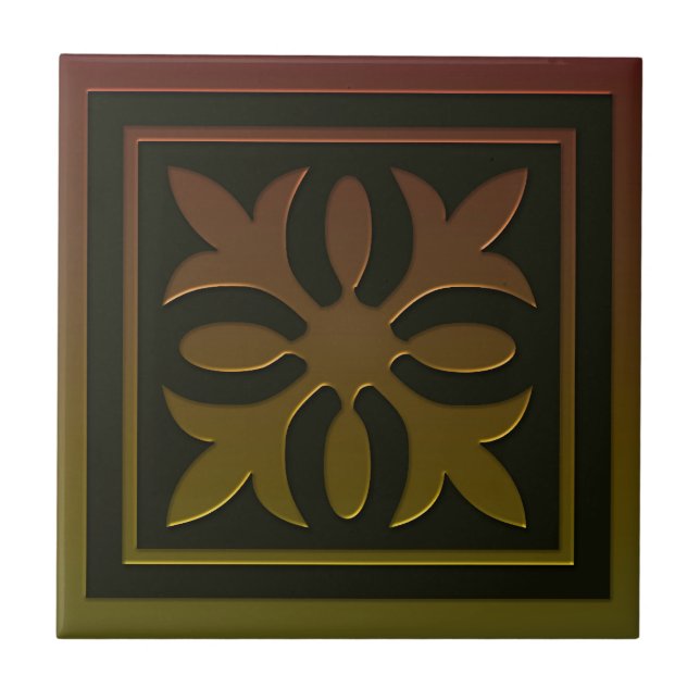 Azulejo Mosaico de inspiración celta nº 2 en tonos bronce  (Frente)