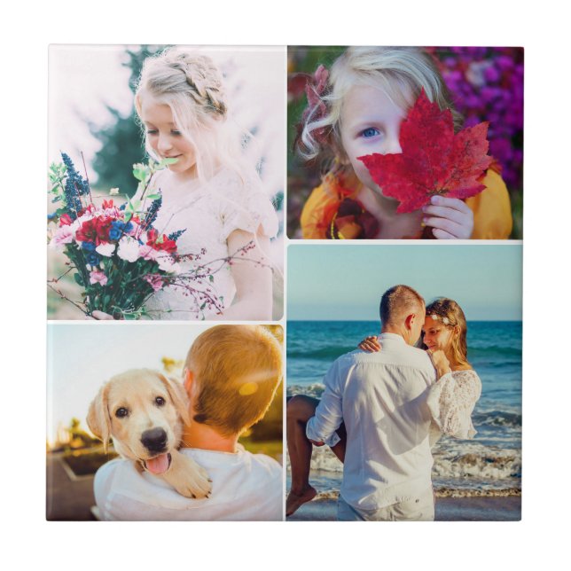 Azulejo Mosaico de la casa 4 fotos redondeadas (Frente)