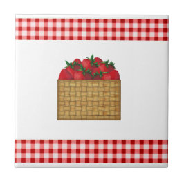 Azulejo Mosaico de la cesta de fresas