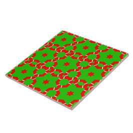 Azulejo Mosaico de las Estrellas Verdes Rojas navidades