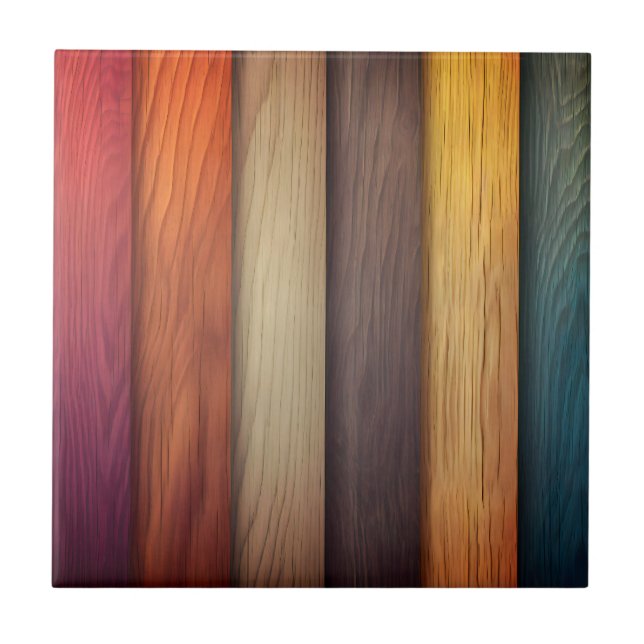 Azulejo Mosaico de madera colorida (Frente)