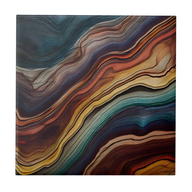 Azulejo Mosaico de madera colorida (Frente)