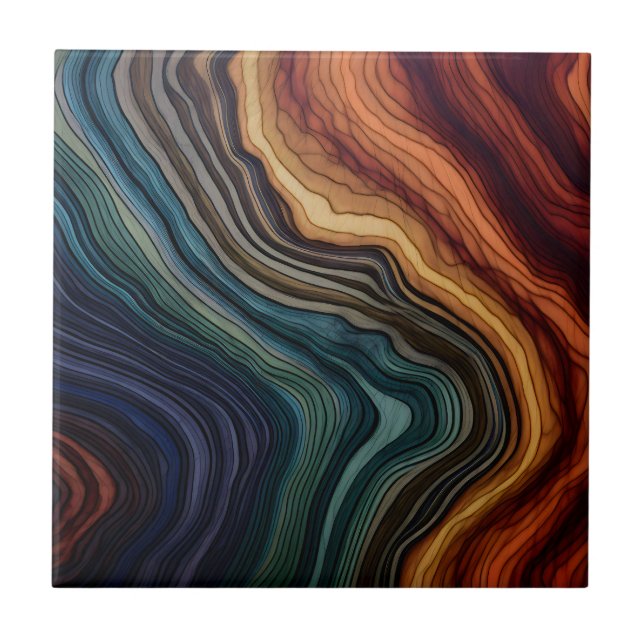 Azulejo Mosaico de madera colorida (Frente)