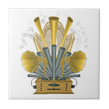 mosaico de máquinas de música