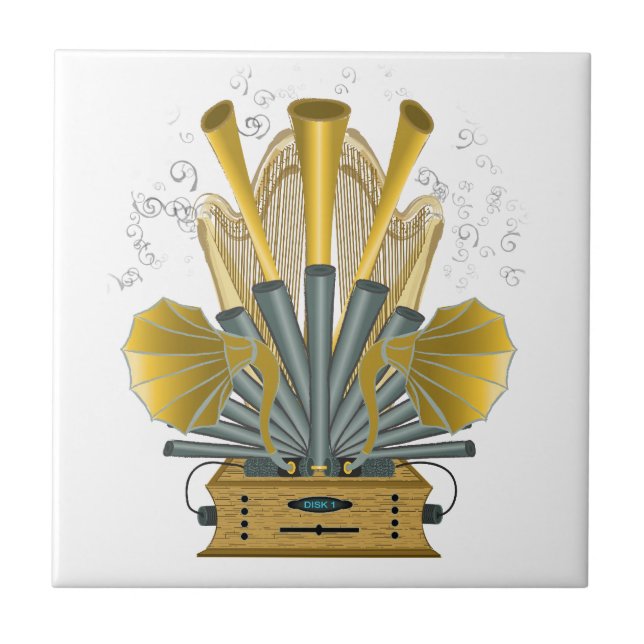 Azulejo mosaico de máquinas de música (Frente)