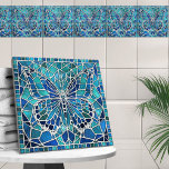 Azulejo Mosaico de mariposa - Blues oceánicos<br><div class="desc">Mosaico de mariposa - Blues oceánicos</div>