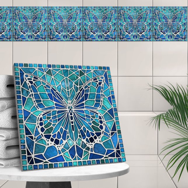 Azulejo Mosaico de mariposa - Blues oceánicos (Subido por el creador)