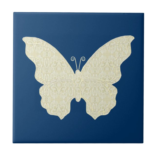 Azulejo Mosaico de mariposa de encaje (Frente)