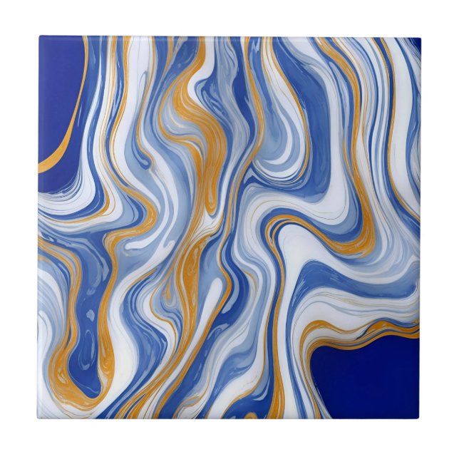 Azulejo Mosaico de mármol azul oscuro (Frente)