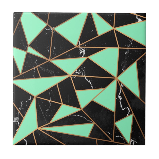 Azulejo Mosaico de mármol negro (Frente)