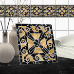 Azulejo Mosaico de mosaico roto griego negro y oro<br><div class="desc">Mosaico de mosaico roto griego negro y oro</div>