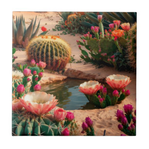 Azulejo Mosaico de Oasis Digital de Fotografía Cerámica Ti