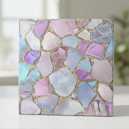 Azulejo Mosaico de Oro Piedra Preciosa Pastel Iridescente