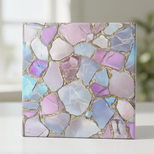 Azulejo Mosaico de Oro Piedra Preciosa Pastel Iridescente