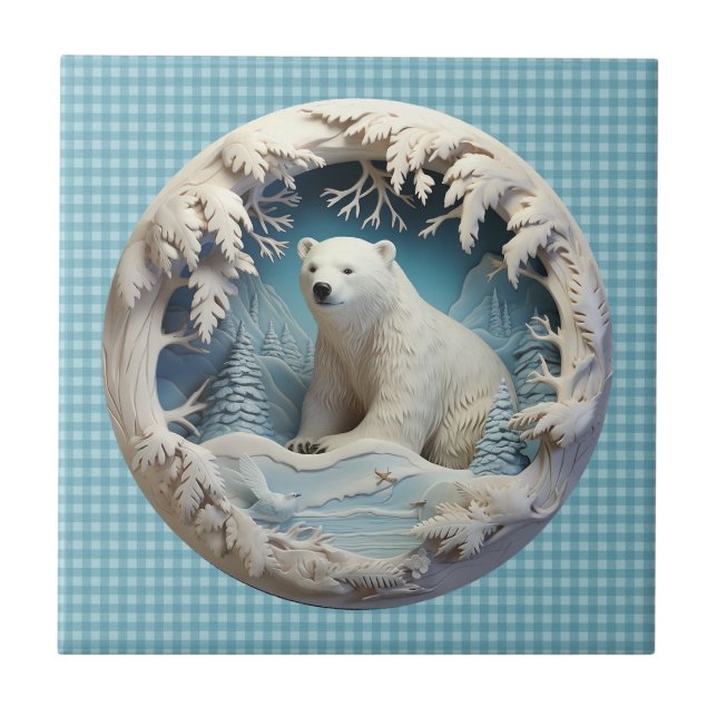 Azulejo Mosaico de oso polar (Frente)