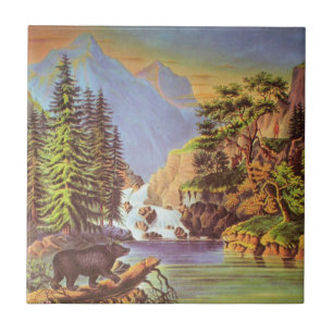 Azulejo Mosaico de paso de montaña