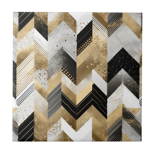 Azulejo Mosaico de patrón geométrico moderno (Frente)