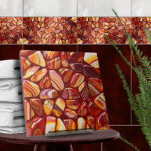 Mosaico de piedras agate y carneliana