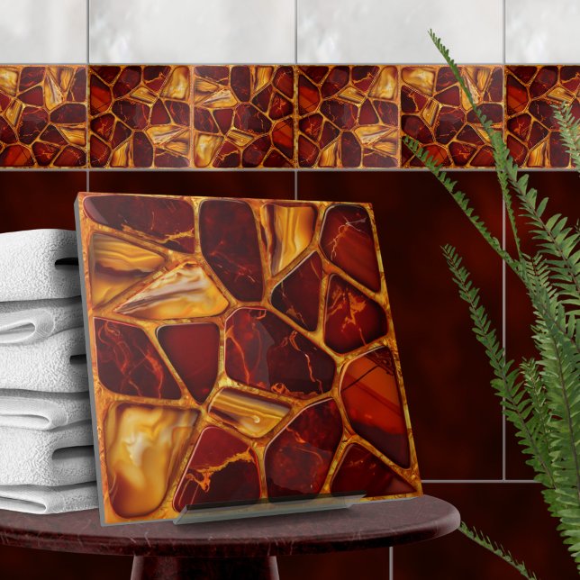 Azulejo Mosaico de piedras agate y carneliana (Subido por el creador)