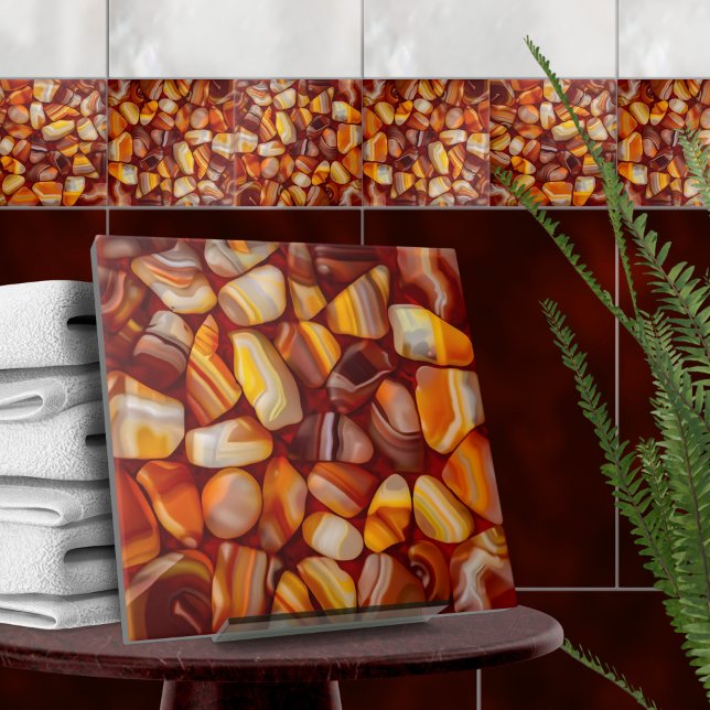 Azulejo Mosaico de piedras agate y carneliana (Subido por el creador)