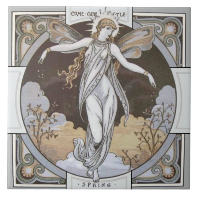 Azulejo Mosaico de "primavera" estacional rara (Frente)