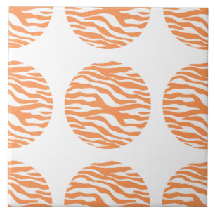 Azulejo Mosaico de puntos de polka impresos en cebra