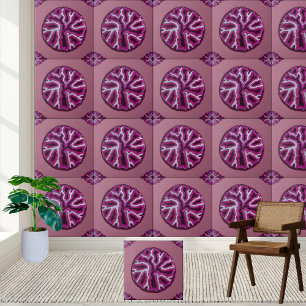 Azulejo Mosaico de rebanada de Geode rosado