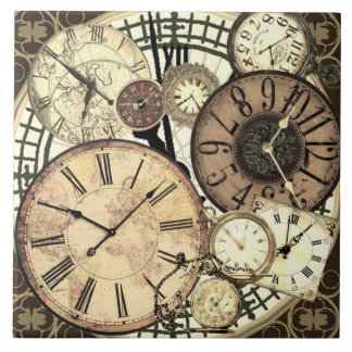 Azulejo mosaico de relojes vintage
