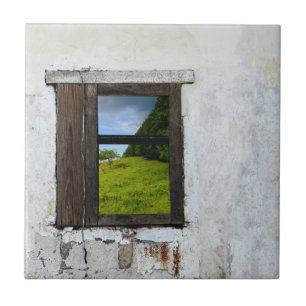 Azulejo mosaico de ventanas de verano