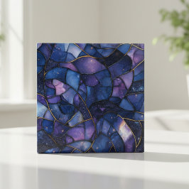 Azulejo Mosaico de Vidrio Emplomado Galaxia de Medianoche