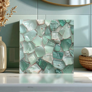Azulejo Mosaico de vidrio marino Verde espuma de mar ID118
