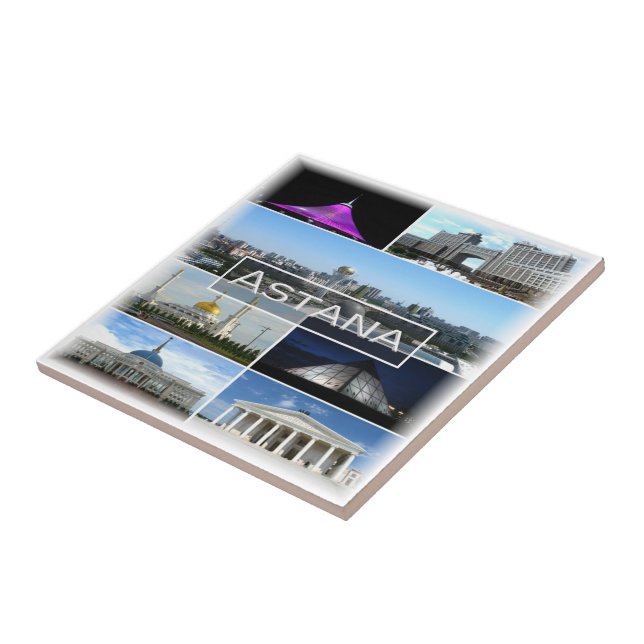 Azulejo mosaico de zKZ004 ASTANA, Kazajstán, Asia, (Lado)