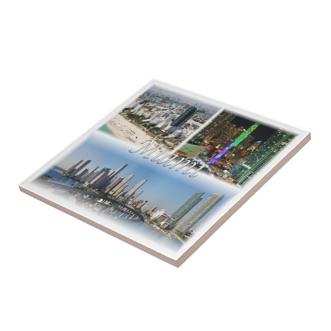 Azulejo mosaico de zUS053 MIAMI, Florida, América, (Lado)