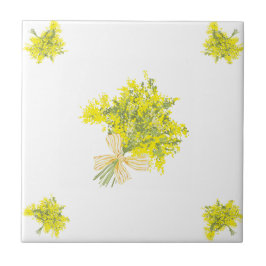 Azulejo Mosaico decorativo de Bouquet amarillo