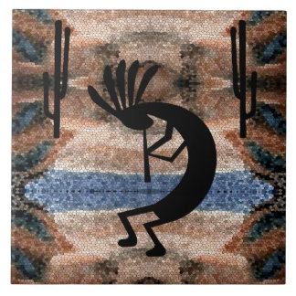Azulejo Mosaico del desierto del suroeste de Kokopelli 6"